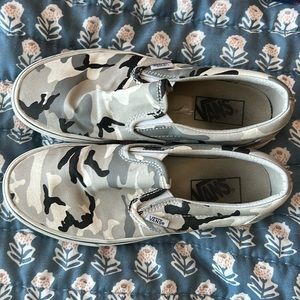 Grey Camo women’s slip on vans